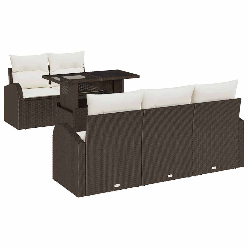 Tuin Sofa Set 6 st Bruin Poly Rattan
