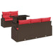 Tuin Sofa Set 6 st Bruin Poly Rattan