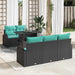 Tuin Sofa Set 6 st Zwart Poly Rattan