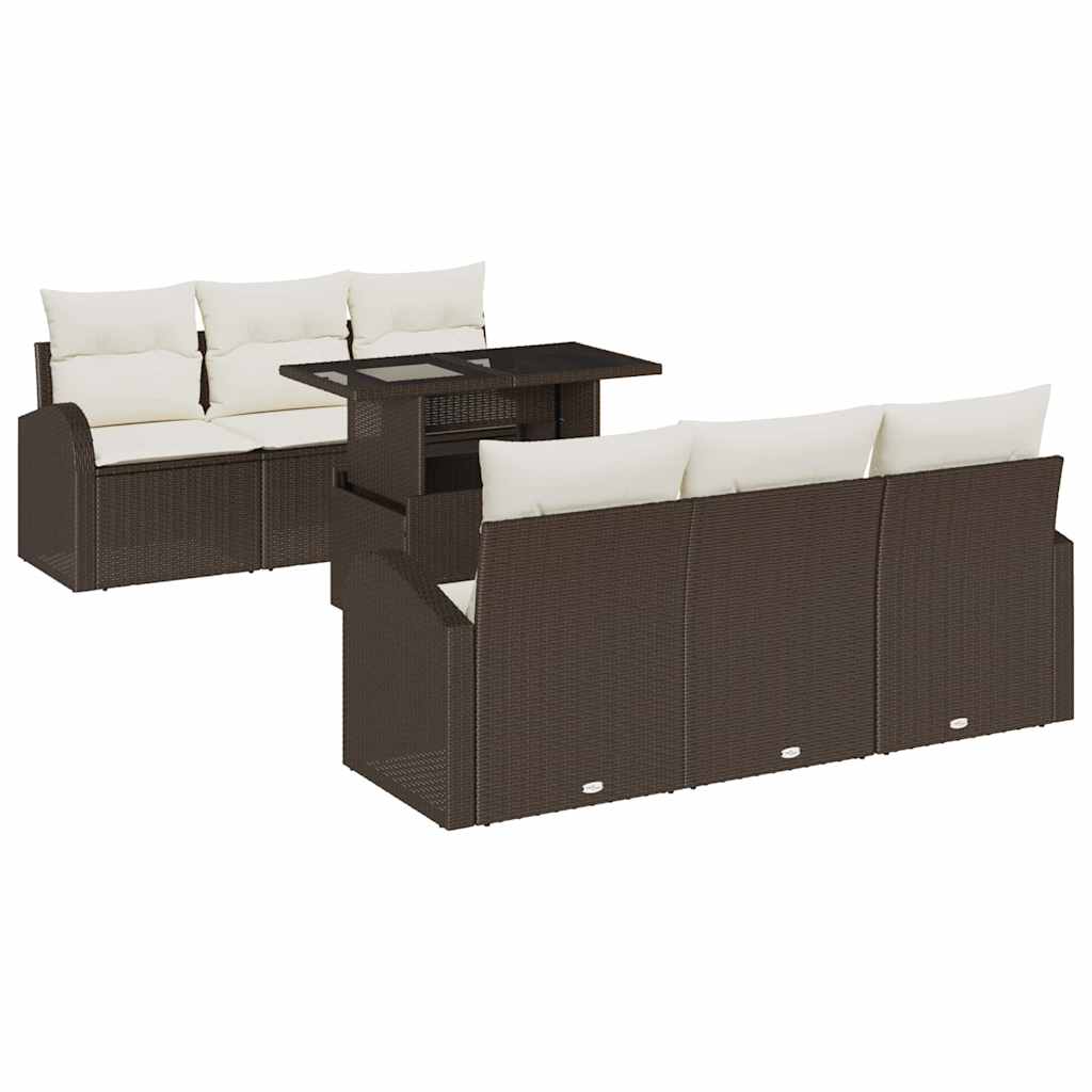 Tuin Sofa Set 7 st Bruin Poly Rattan