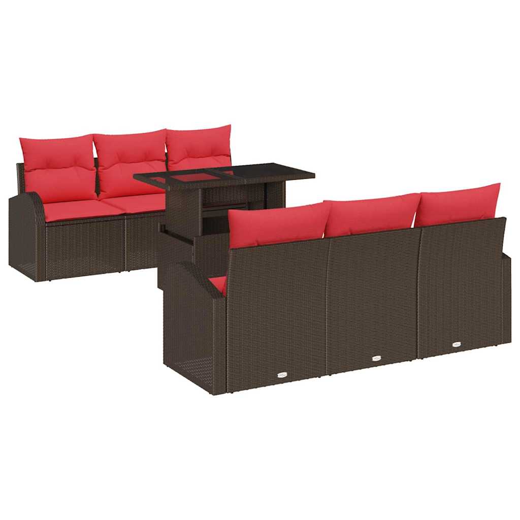Tuin Sofa Set 7 st Bruin Poly Rattan