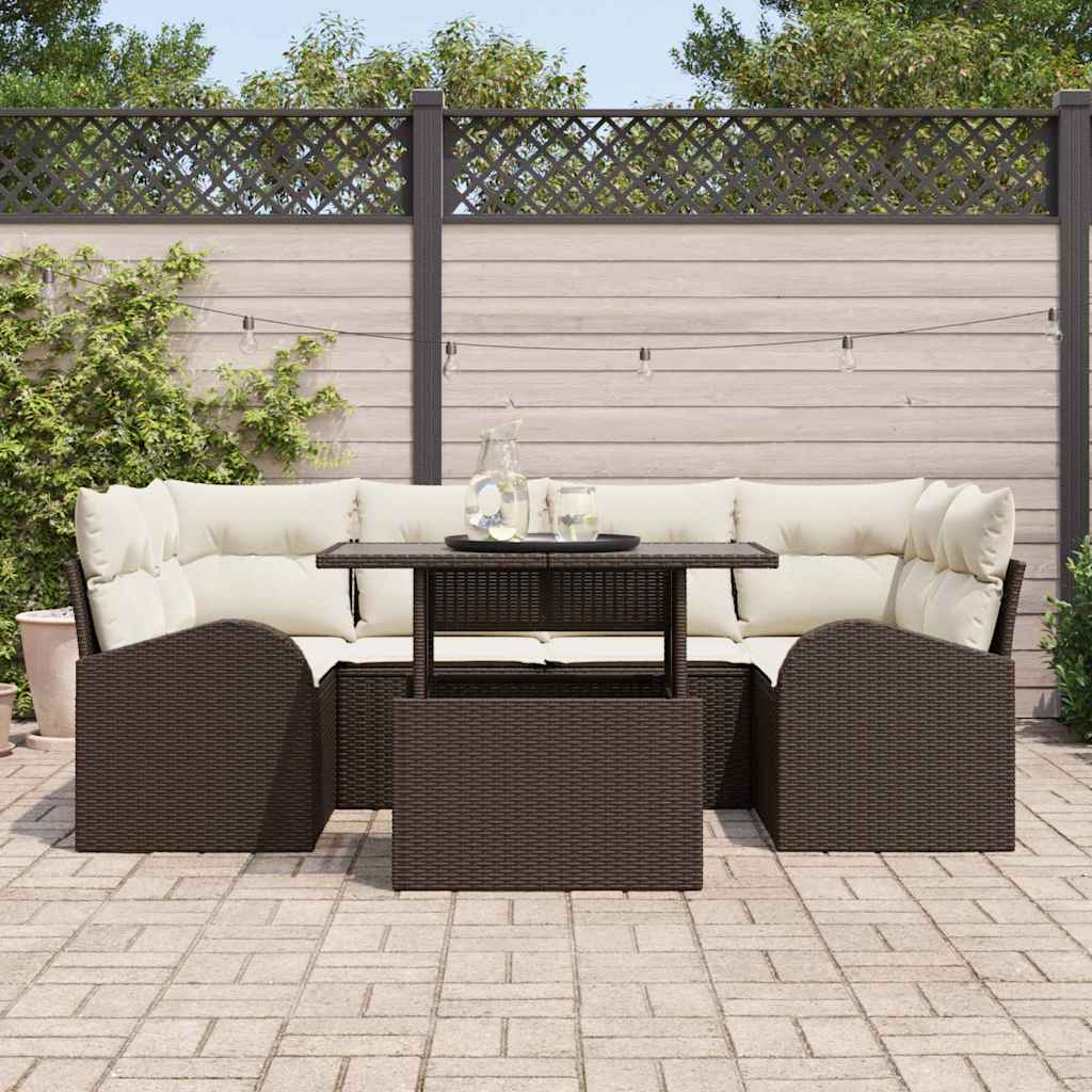 Tuin Sofa Set 7 st Bruin Poly Rattan