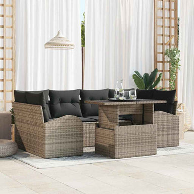 Tuin Sofa Set 7 st Grijs Poly Rattan