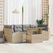 Tuin Sofa Set 7 st Beige Poly Rattan