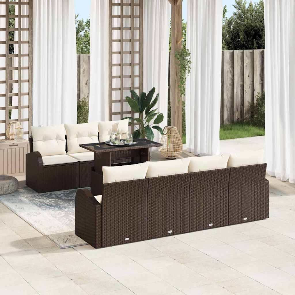 Tuin Sofa Set 8 st Bruin Poly Rattan