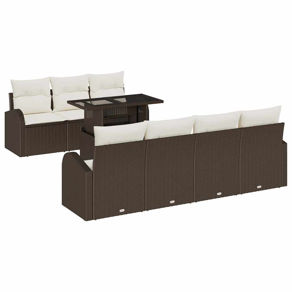 Tuin Sofa Set 8 st Bruin Poly Rattan