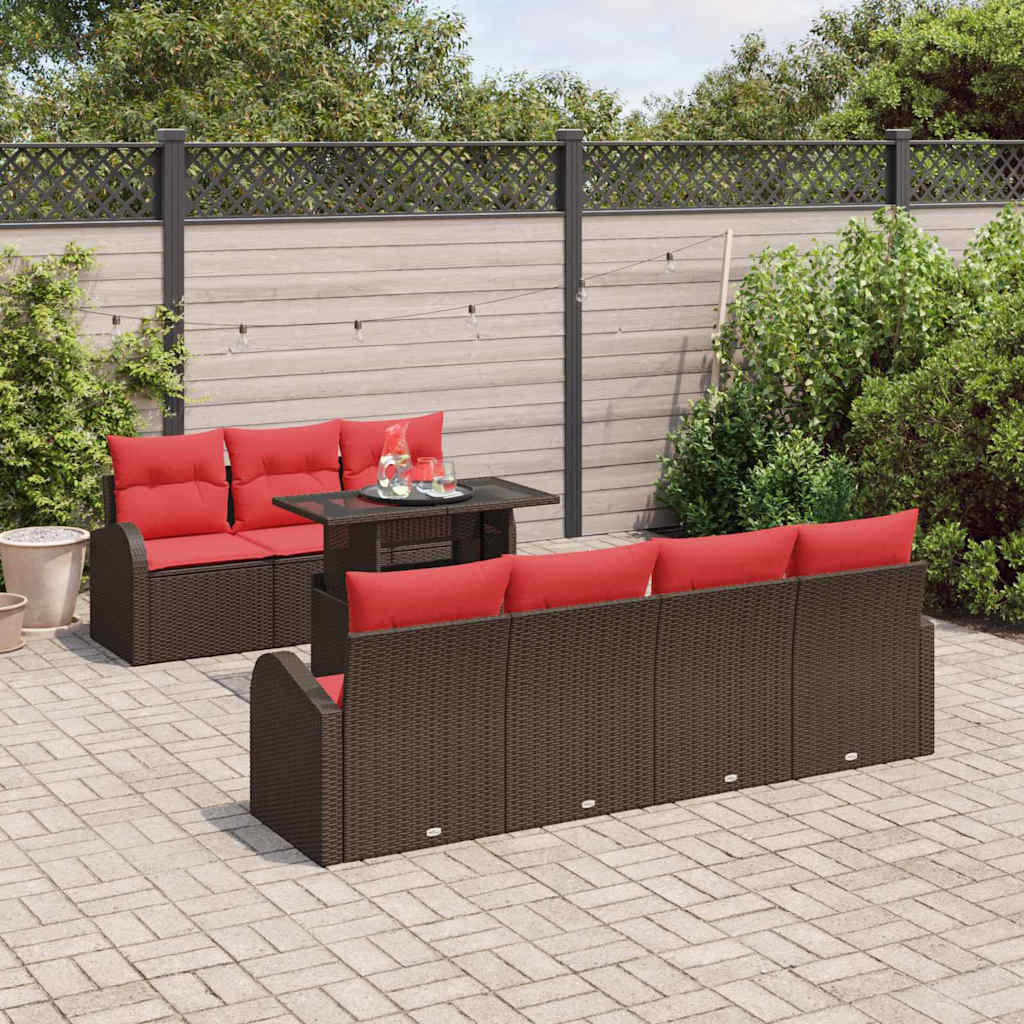 Tuin Sofa Set 8 st Bruin Poly Rattan