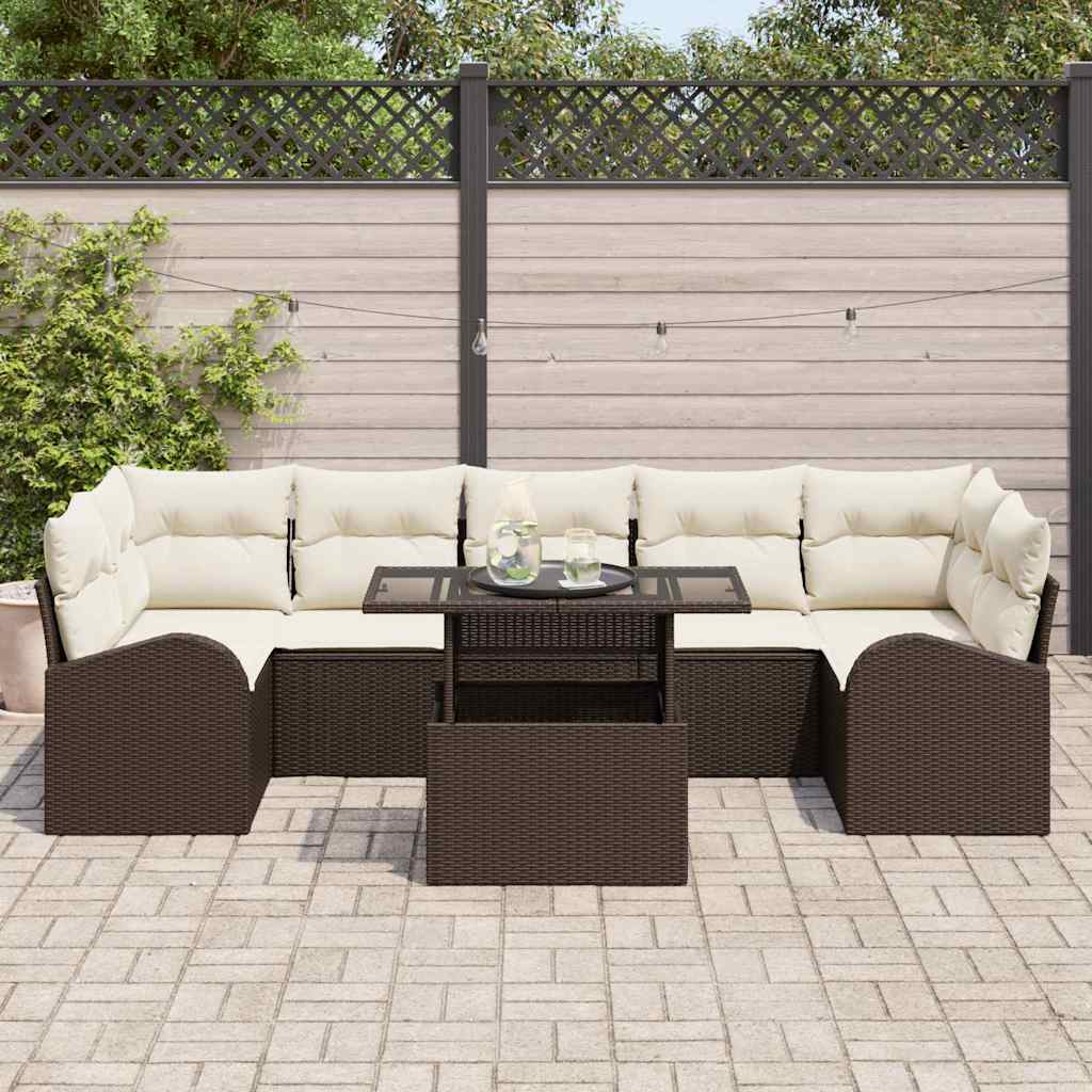 Tuin Sofa Set 8 st Bruin Poly Rattan