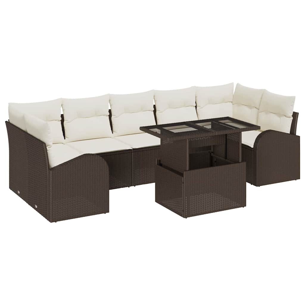 Tuin Sofa Set 8 st Bruin Poly Rattan