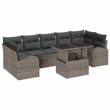 Tuin Sofa Set 8 st Grijs Poly Rattan