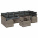 Tuin Sofa Set 8 st Grijs Poly Rattan