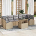 Tuin Sofa Set 8 st Beige Poly Rattan