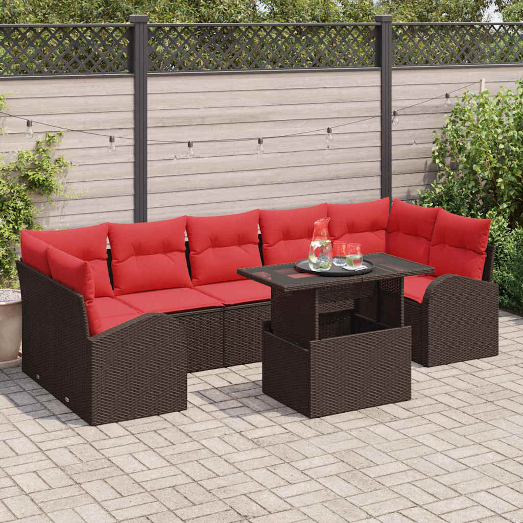 Tuin Sofa Set 8 st Bruin Poly Rattan