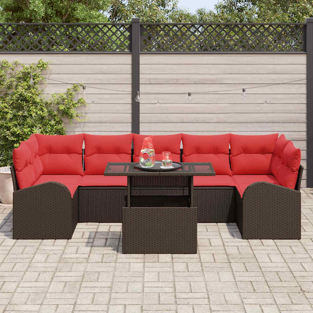 Tuin Sofa Set 8 st Bruin Poly Rattan