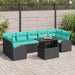 Tuin Sofa Set 8 st Zwart Poly Rattan