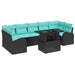 Tuin Sofa Set 8 st Zwart Poly Rattan