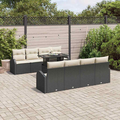 Tuin Sofa Set 9 st Zwart Poly Rattan
