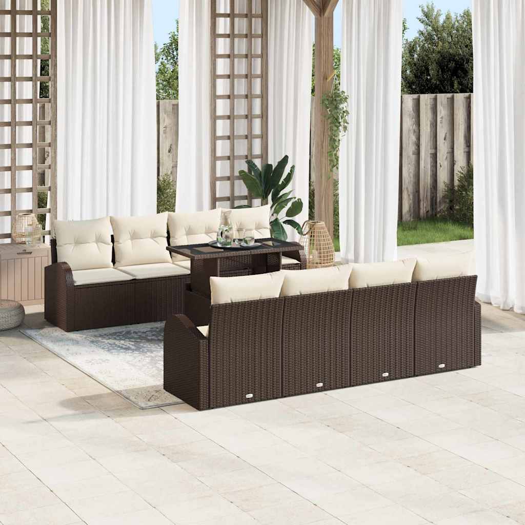Tuin Sofa Set 9 st Bruin Poly Rattan