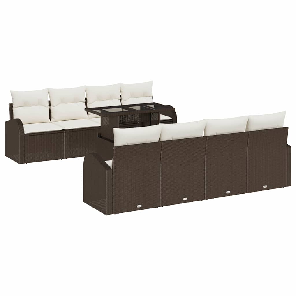 Tuin Sofa Set 9 st Bruin Poly Rattan