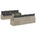 Tuin Sofa Set 9 st Lichtgrijs Poly Rattan