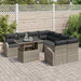 Tuin Sofa Set 9 st Grijs Poly Rattan