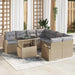 Tuin Sofa Set 9 st Beige Poly Rattan