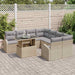Tuin Sofa Set 9 st Beige Poly Rattan