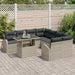 Tuin Sofa Set 9 st Lichtgrijs Poly Rattan