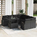 Tuin Sofa Set 9 st Zwart Poly Rattan