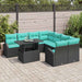 Tuin Sofa Set 9 st Zwart Poly Rattan