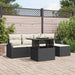 Tuin Sofa Set 6 st Zwart Poly riet