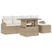 Tuin Sofa Set met kussen met opslag 6 pcs Beige Poly riet
