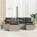 Tuin Sofa Set 6 st Lichtgrijs Poly riet