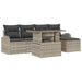 Tuin Sofa Set 6 st Lichtgrijs Poly riet