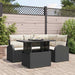 Tuin Sofa Set 5 st 4-Aantal zitplaatsen Zwart Poly riet
