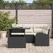 Tuin Sofa Set 5 st 4-Aantal zitplaatsen Zwart Poly riet