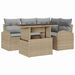 Tuin Sofa Set 5 st 4-Aantal zitplaatsen Beige Poly riet