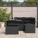 Tuin Sofa Set 5 st 4-Aantal zitplaatsen Zwart Poly riet
