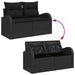 Tuin Sofa Set 5 st 4-Aantal zitplaatsen Zwart Poly riet