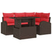 Tuin Sofa Set 5 st 4-Aantal zitplaatsen Bruin Poly riet
