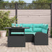Tuin Sofa Set 5 st 4-Aantal zitplaatsen Zwart Poly riet