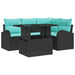 Tuin Sofa Set 5 st 4-Aantal zitplaatsen Zwart Poly riet