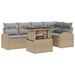 Tuin Sofa Set 6 st 5-Aantal zitplaatsen Beige Poly riet