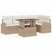 Tuin Sofa Set 6 st 5-Aantal zitplaatsen Beige Poly riet
