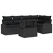 Tuin Sofa Set 6 st 5-Aantal zitplaatsen Zwart Poly riet