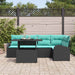 Tuin Sofa Set 6 st 5-Aantal zitplaatsen Zwart Poly riet