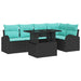 Tuin Sofa Set 6 st 5-Aantal zitplaatsen Zwart Poly riet