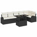Tuin Sofa Set 7 st 6-Aantal zitplaatsen Zwart Poly riet
