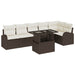 Tuin Sofa Set 7 st 6-Aantal zitplaatsen Bruin Poly riet