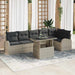 Tuin Sofa Set 7 st 6-Aantal zitplaatsen Lichtgrijs Poly riet